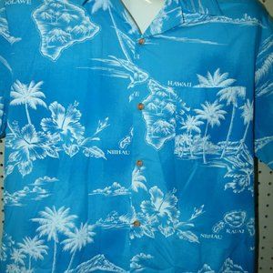 Vintage Teal Blue HAWAIIAN HIGHWAYS Unisex Shirt
